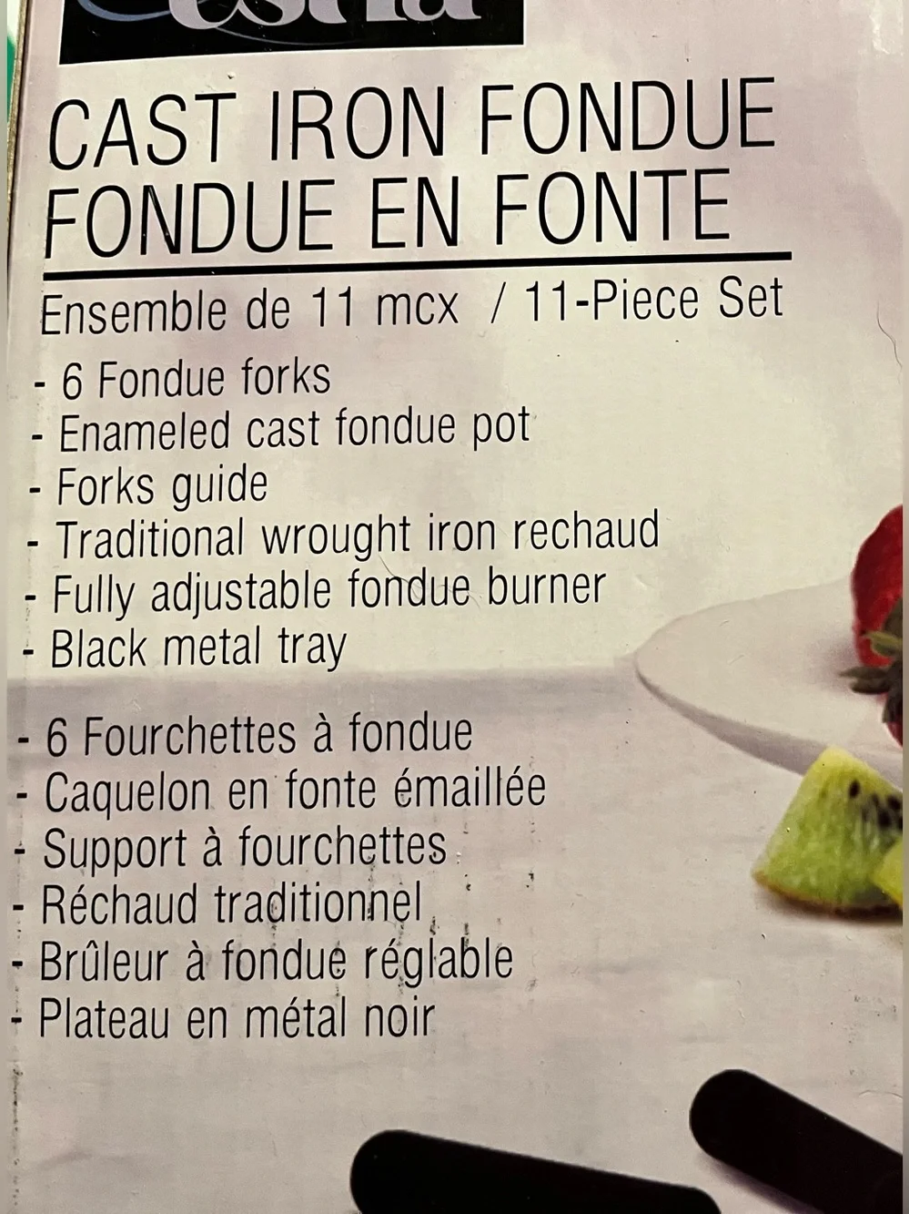 Brand new never opened box Cast Iron Fondue Set 11 piece